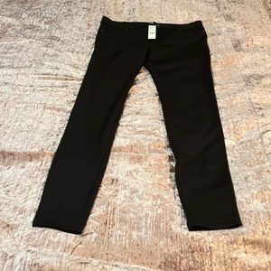 New York & Company Black Ponte Leggings Pants with button size 8 womens